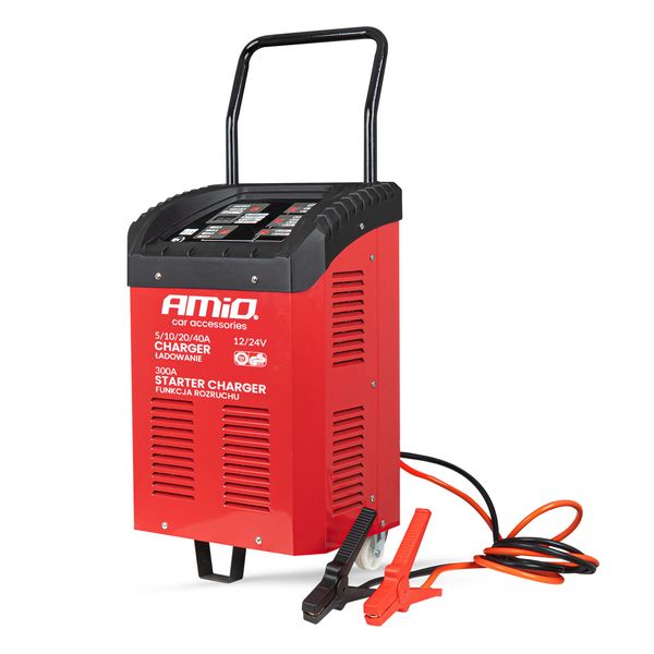 Battery charger with jump starter max. 40A, 12V, 24V, start-up 300A, AMIO-04500 image 1