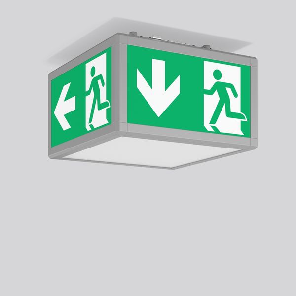 SIGNCUBE IP54, 9,8 W, aluminium, on/off Ceiling luminaires, L 351 B 35 image 1