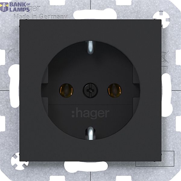 SCHUKO wall socket, push-in type, A.x/C.x, matte night black image 1