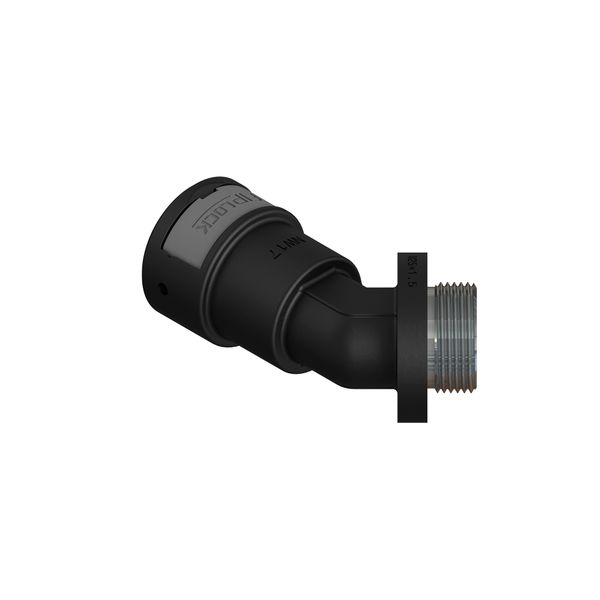 AAPA-23MB-11 zwart  Hoek 45° metalen M-schroefdr. lang image 1