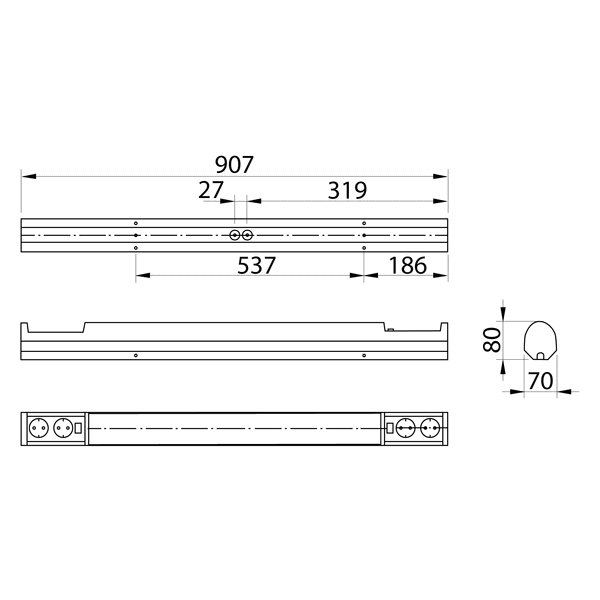 Work point luminaire AL13418LED/DW LED 9W/8DW 2DSO image 2
