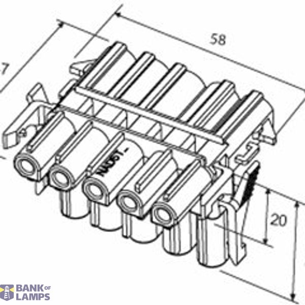 NAD5T.B | Distribution block 5-pole T-CONNECTOR image 1