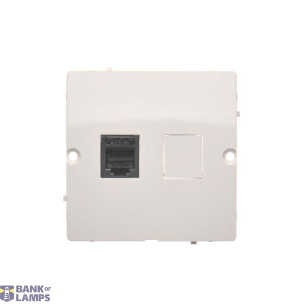 RJ12 single telephone socket, (module), white image 1