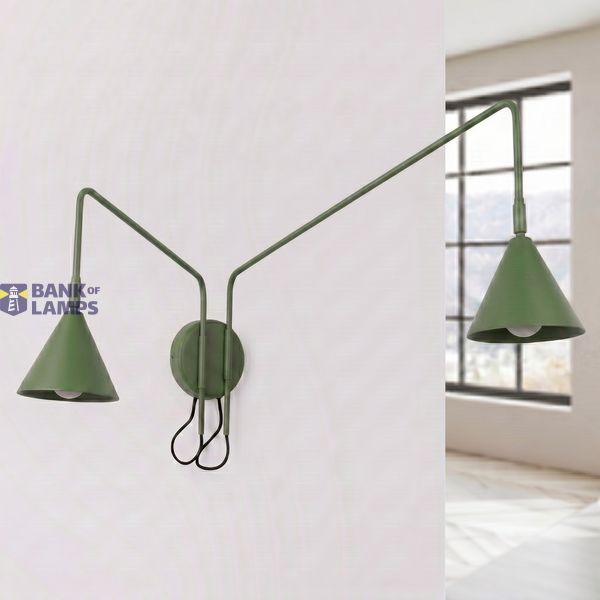 Wall lamp NOX 2 olive green with a switch image 6