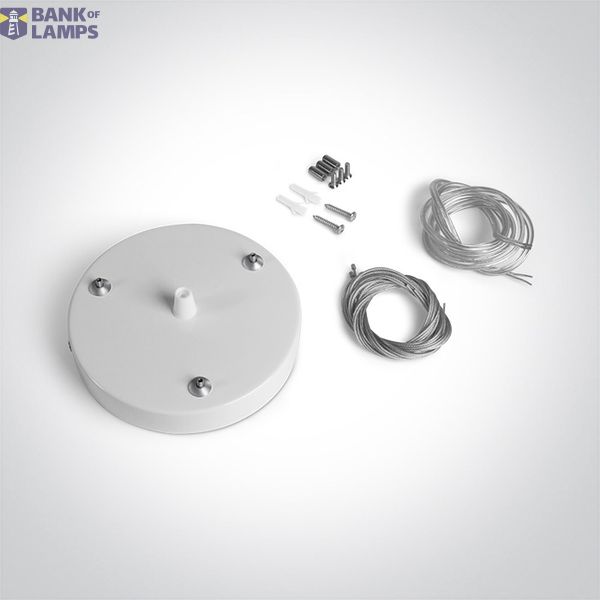 050138A/W WHITE SUSPENSION BASE FOR 62020 ROUND PLAFO image 1