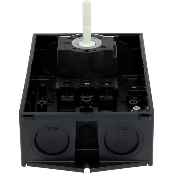 P1-25/I2/SVB Main switch, P1, 25 A, surface mounting, 3 pole, Emergency switching off function, With red rotary handle and yellow locking ring, Lockable in the 0 ( image 47