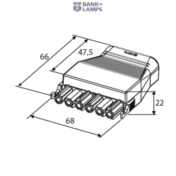 Coupler 6p socket str-rel, 3+3 wht/blu image 4