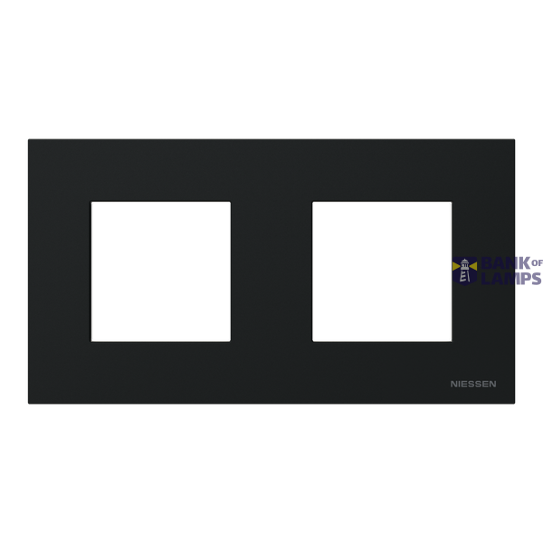 Frame 2-gang / 2+2-modules - IP44 - Matt Black image 1