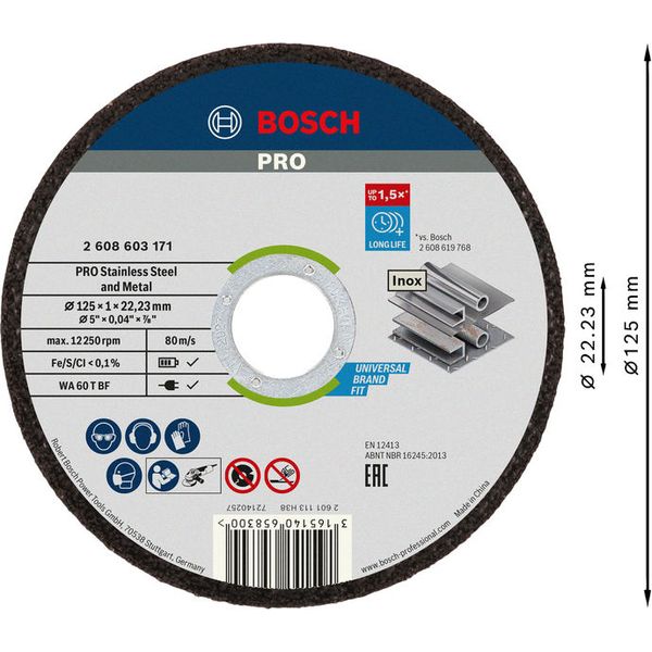 Cutting disc PRO 125x1x22.23mm 100 pcs. image 2