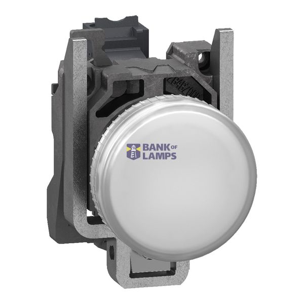 Pilot Light metal white LED lens push-in image 1