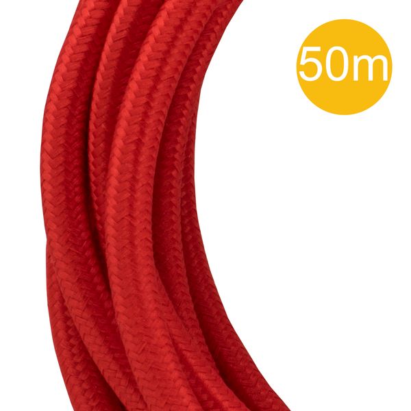 Textile Cable 2C Red 50m Roll image 1