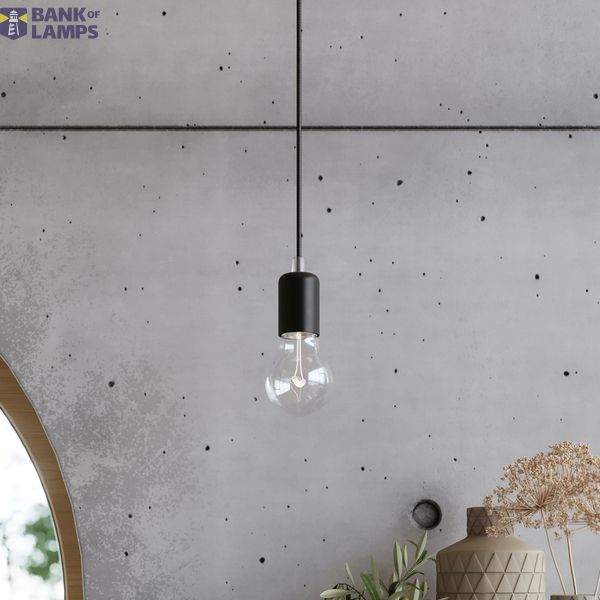 HANGING LAMP EDISON 1 LONG BLACK E27 1X60W IP20 image 6