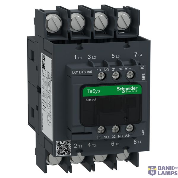 TeSys CONT 4P 80A AC1 NO+NC 24V DC LUGS image 1