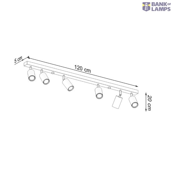 CEILING LAMP BERG 6 NATURAL WOOD GU10 6X40W IP20 image 5