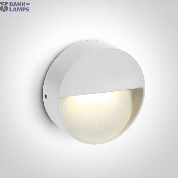 67359/W/V WHITE WALL LIGHT 3W CCTV IP65 DARK LIGHT 230V image 1