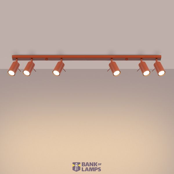 RING CEILING LAMP 6L RED OCHRE 6XGU10 image 6