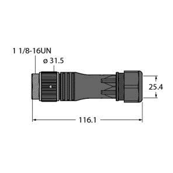 1 1/8'' Round connector Male Connector, Straight   BS71121-0/21 image 1