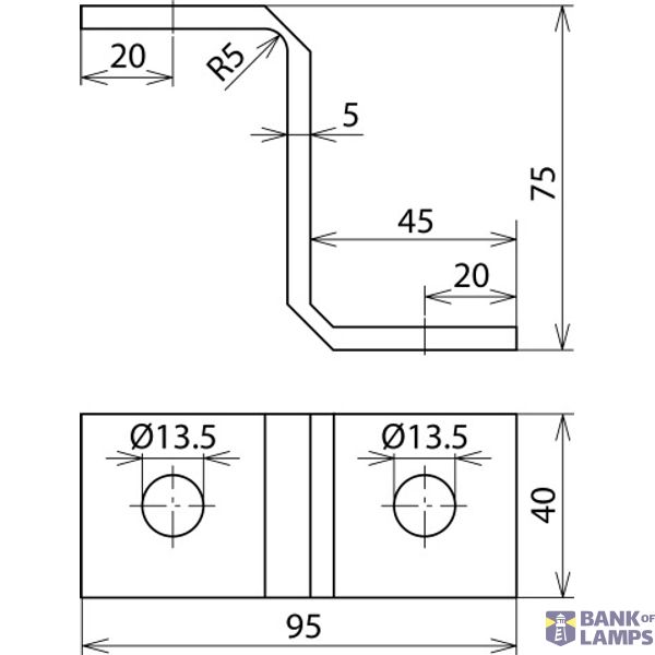 Angle bracket for surge arresters image 2