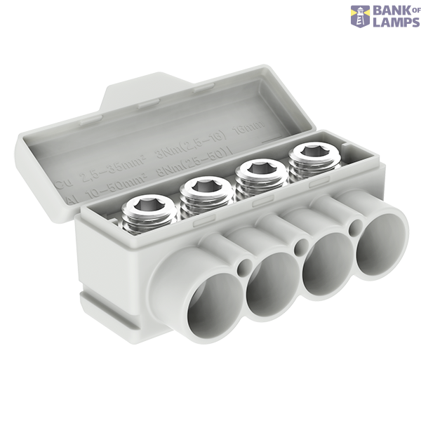 SLT50-4 yellow-green Al 10-50/Cu 2.5-35 mm2 1000V Distribution block image 1