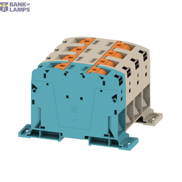 Feed-through terminal block, PUSH IN, dark beige, blue, 150 mm², 309 A image 3