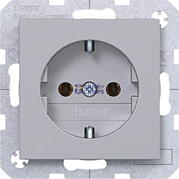 SCHUKO wall socket, plug-in type, A.x/C.x, titanium image 1