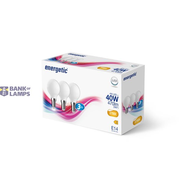 Light Bulb White E14 | 3-pack | G45 | 2700 Kelvin | 470 Lumen image 2