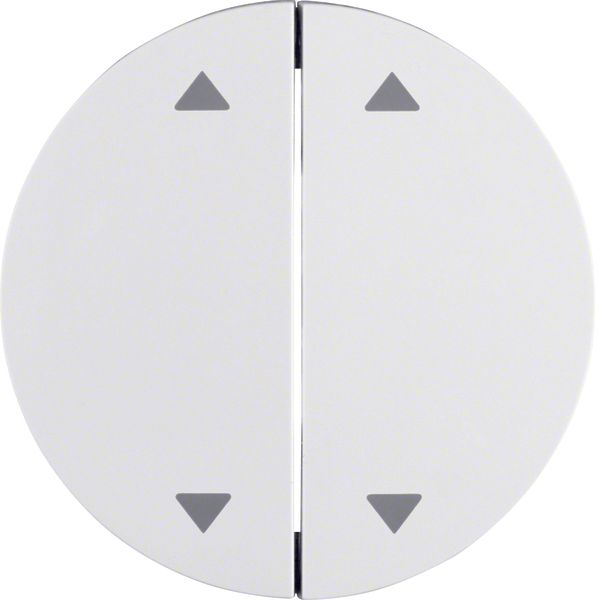 Rocker 2gang imprinted arrows symbol, R.1/R.3, p. white glossy image 1