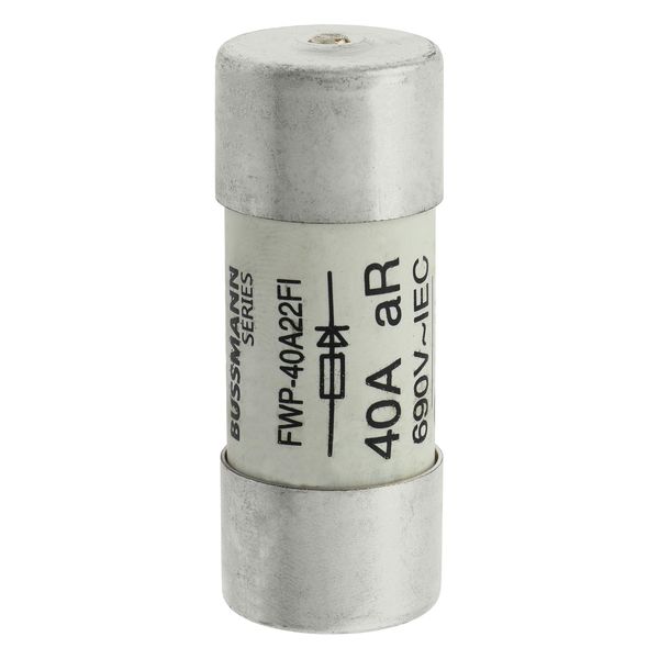Fuse-link, high speed, 40 A, AC 700 V, 22 x 58 mm, aR, UL, with striker image 10