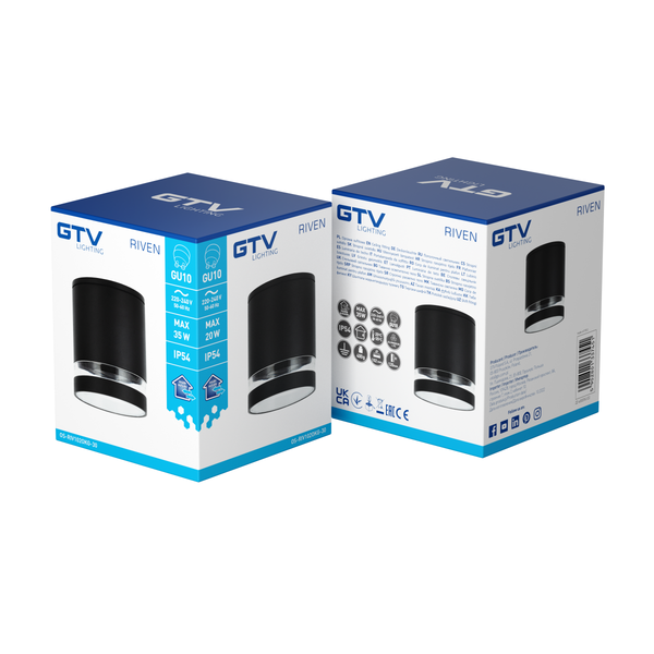 Ceiling luminaire RIVEN, aluminum, IP54, max. 35 W, round, graphite image 2