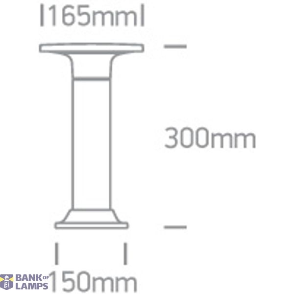 BLACK 6,5W WW IP54 30cm BOLLARD 230V image 2