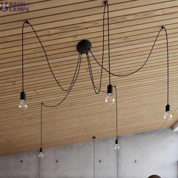 HANGING LAMP EDISON 1 LONG BLACK E27 1X60W IP20 image 7