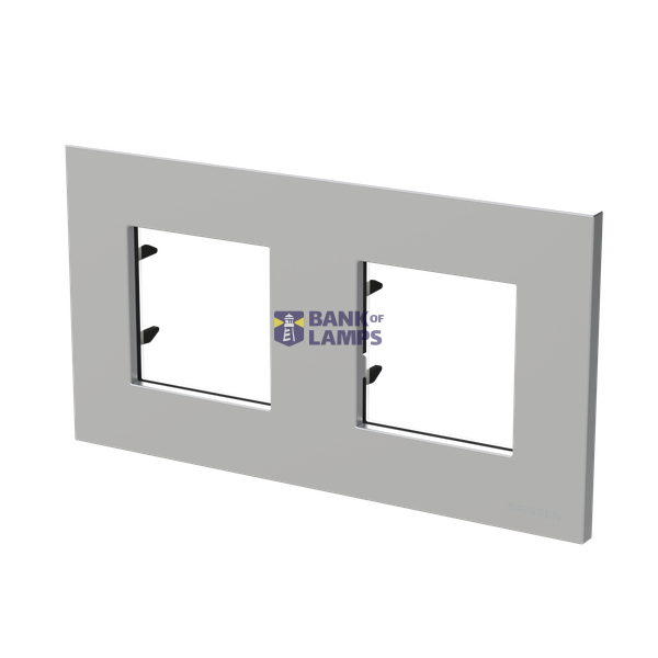 Frame 2-gang / 2+2-modules - IP44 - Silver image 2