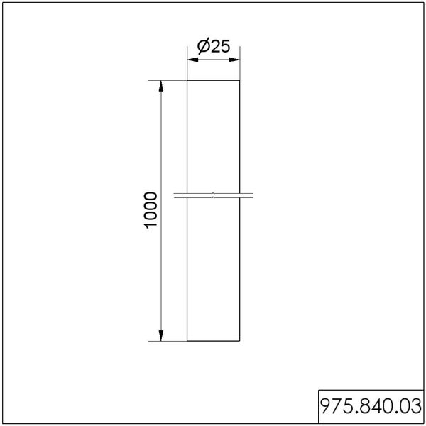 Tube D25mm 1000mm long SR image 3