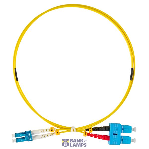 Optical fiber patch cable Duplex LC/UPC - SC/UPC, 9/125 µm OS2, LS0H image 1