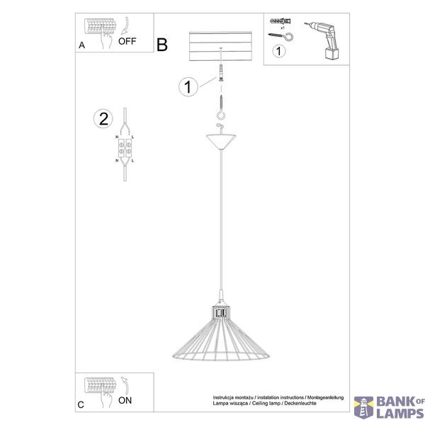 SOLLUX - Pendant EDA black SL.1186 E27 15W IP20 image 4