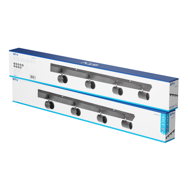 Ceiling luminaire VENETO, IP20, max. 4*20 W, GU10, round, black image 3