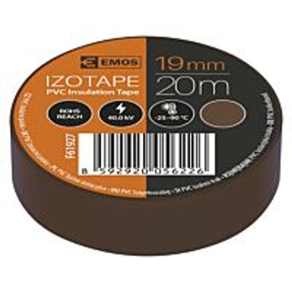 EMOS Insulating PVC Tape 19mm/20m brown, 10 pcs F61927 image 1