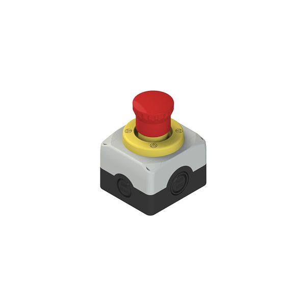 Complete unit with enclosure, emergency pushbutton, luminous disc and contacts image 1