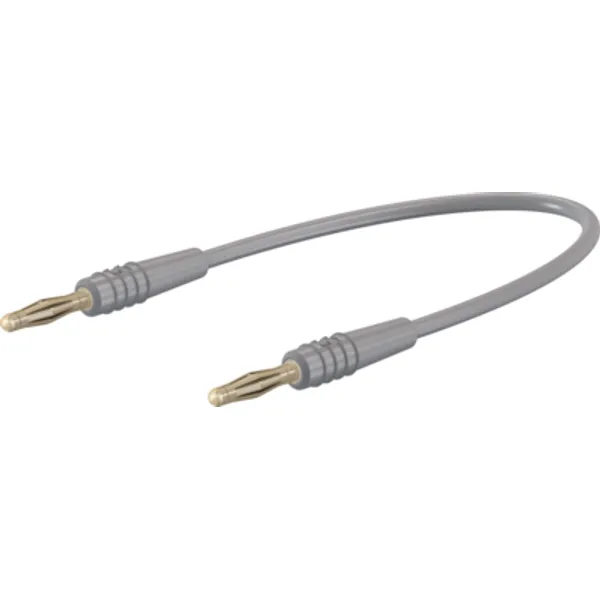 Measuring lead with (2 mm plug, spring-loaded, straight) to (2 mm plug, spring-loaded, straight), 300 mm, gray, PVC, 0.5 mm², 28.0047-03028 image 1