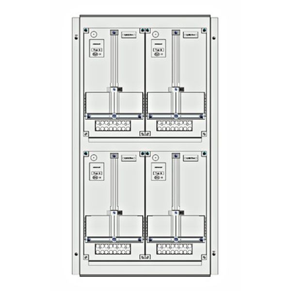 Meter box insert 2-rows, 4 meter boards / 19 Modul heights image 1