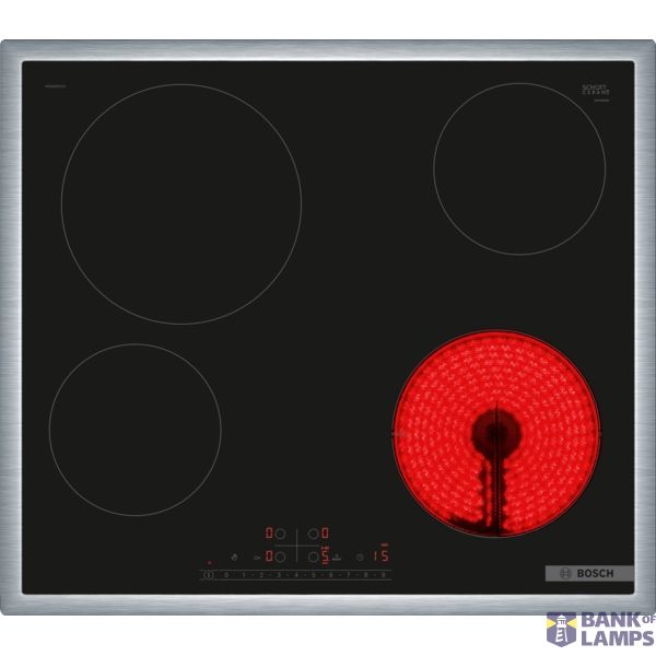 Bosch | Hob | PKE645FP2E Series 6 | Vitroceramic | Number of burners/cooking zones 4 | DirectSelect | Timer | Black image 1