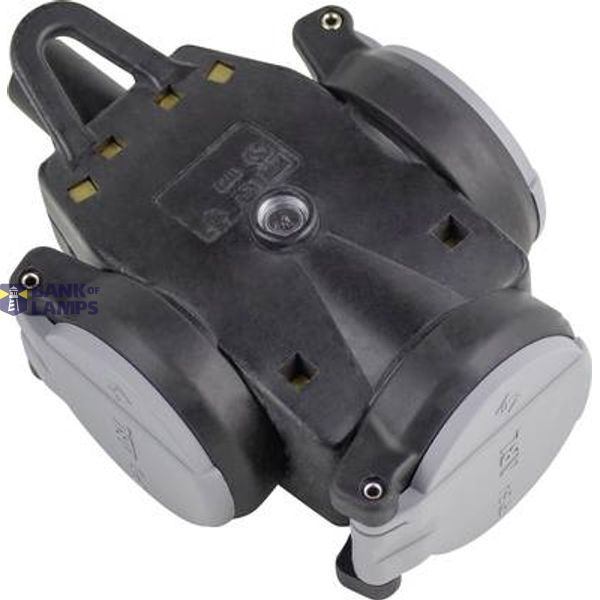 SCHUKOultra 3-way connector With flap lids and voltage indicator light Black/grey image 1