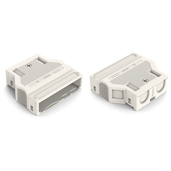 Strain relief housing 5-pole for 2 cables white image 2