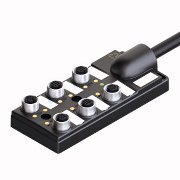 Passive actuator/sensor junction box, M12 x 1 6-port, with integral homerun cable   TB-6M12-4P2-2/TXL image 1