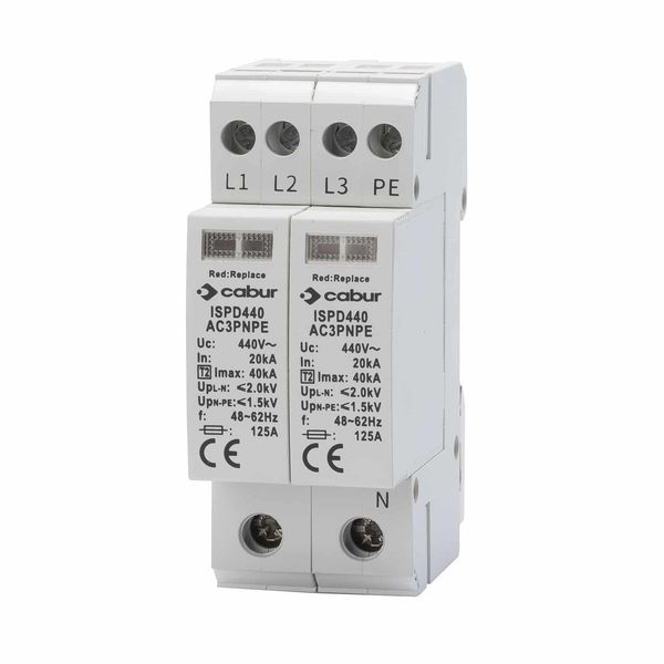 Surge protection device 440Vac, class II, 33-phase + N image 1