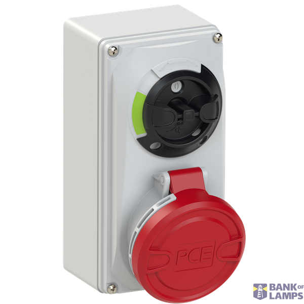 Fixed socket with switch, 32A 4P 6h IP44/54 image 1