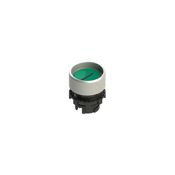 Spring-return green booted pushbutton with marking image 2