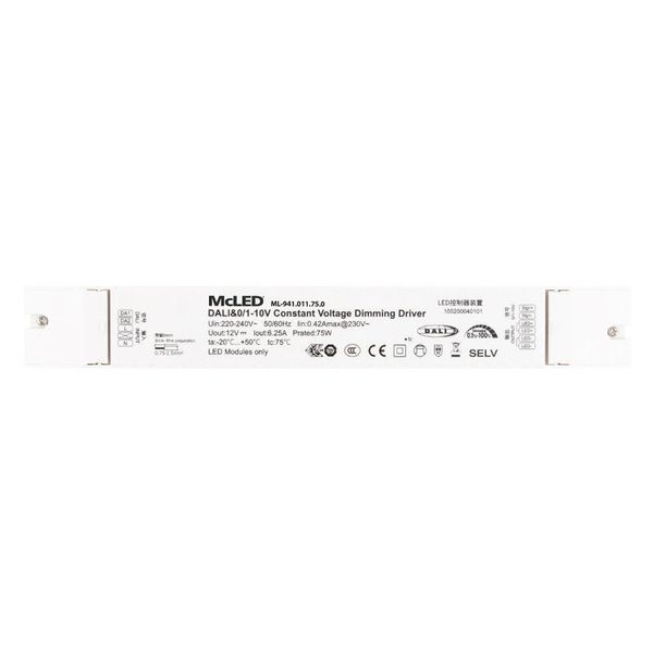 DALI dimmable source 75W, DC12V/6.25A, IP20, plastic image 1