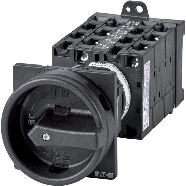 T3-6-8348/V/SVB-SW Main switch, T3, 32 A, rear mounting, 6 contact unit(s), 12-pole, STOP function, With black rotary handle and locking ring image 3