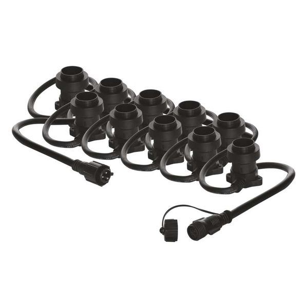Interconnecting light chain for 10x E27 bulbs without lead, 7.35 m, outdoor and indoor image 1